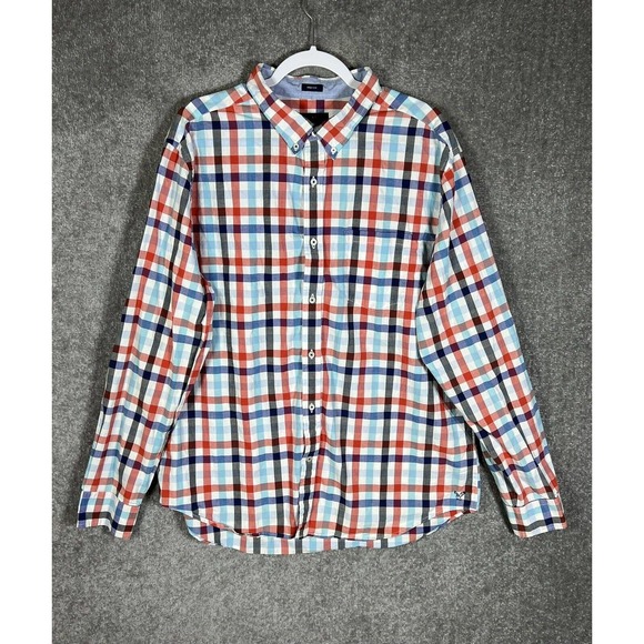 American Eagle AEO Prep Fit Button Down Long Sleeve Shirt Mens XXL Plaid - Picture 1 of 16